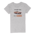 thumbnail image 1 of Novelty Genius "Not Old, Classic" Funny Car Graphic Tee, Midweight Cotton T-Shirt,  Mens/Womens Fits, 1 of 4