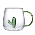 thumbnail image 1 of Novelty Glass Mug with Handle Cartoon 3D Animal Cup Coffee Milk Tea Breakfast Cute Cups Nice Gifts (Cactus,400ml), 1 of 7