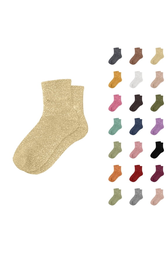 Novelty Glitter Slouch Socks for Women 2026 Casual Trendy Cute Comfortable Stretch Mid Calf Socks