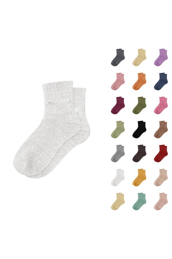 Novelty Glitter Slouch Socks for Women 2026 Cute Stretch Comfortable Fashion Casual Mid Calf Socks