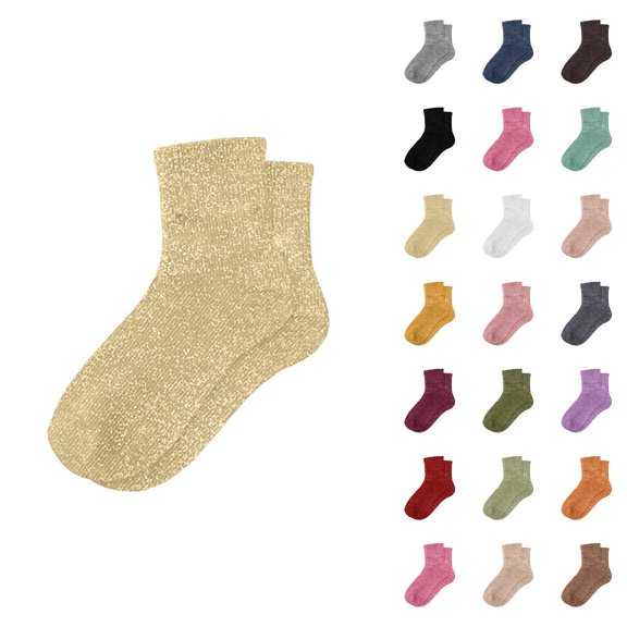 Novelty Glitter Slouch Socks for Women 2026 Stretch Cute Comfortable Trendy Casual Mid Calf Socks