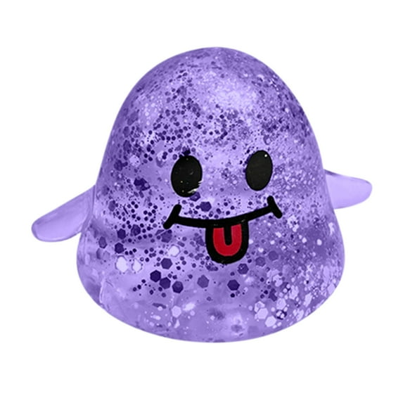 Novelty Glitter Stress Ghost Sensory Fidget Toys, Stress Relief Squishy Ball for Adults, Squishy Toys for Party Favors