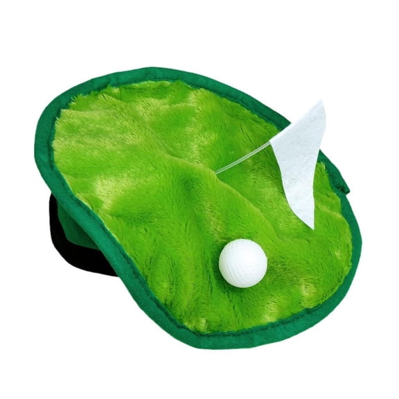 Novelty Golfer Beret Hat Feature Simulated Golf Ball Flags Plush Headgear for Party Costumes and Daily Event Green