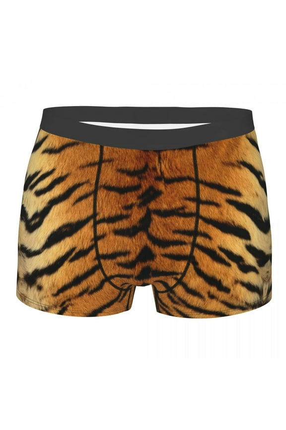 Novelty Gray Tiger Printed Boxers Shorts Panties Male Underpants Stretch Tropical Wild Animal Briefs Underwear