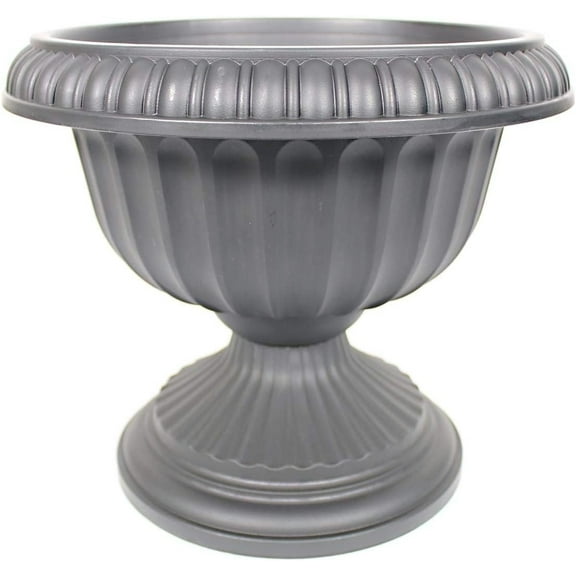 Novelty Grecian Urn Planter - Outdoor Drainage Holes - 12" Black