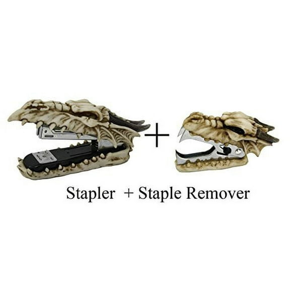 Novelty Guardian Skull Dragon Stapler and Stapler Remover Office Desktop Stationery Set