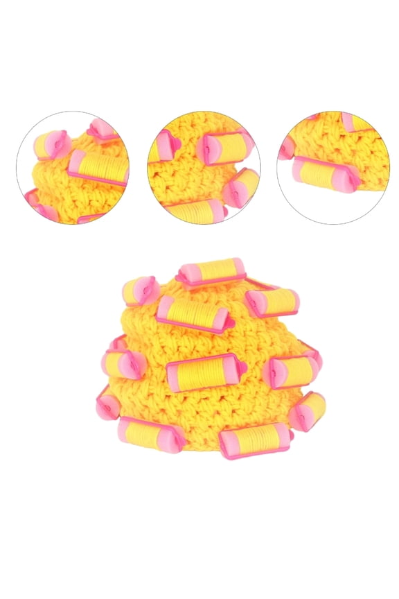 Novelty Hair Curler Hat Funny Wig Hat Knit Beanie Hat for Role Play Party