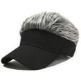 thumbnail image 1 of Novelty Hair Visor Sun Cap Wig Peaked Baseball Hat with Spiked Hairs, 1 of 4