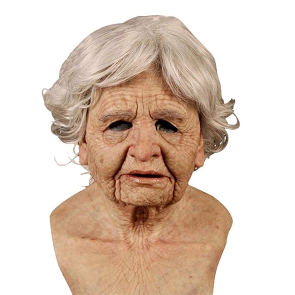 Novelty Halloween Costume Party Latex Head Mask Realistic Human Face (Old Man)
