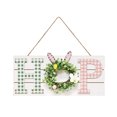 thumbnail image 1 of Novelty Hanging Rabbit Sign Bunny Pendant with Woven Wreath Funny Easter Decorations Spring Holiday Home Window Ornament, 1 of 12