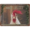 thumbnail image 1 of Novelty Hanging Sign Nice Butt Chicken Funny Bathroom Vintage Metal Tin Sign Iron Painting for Bathroom Home Bar Coffee Kitchen Wall Decor Toilet Posters Rustic Wall Art Housewarming Gift 12"x16", 1 of 7
