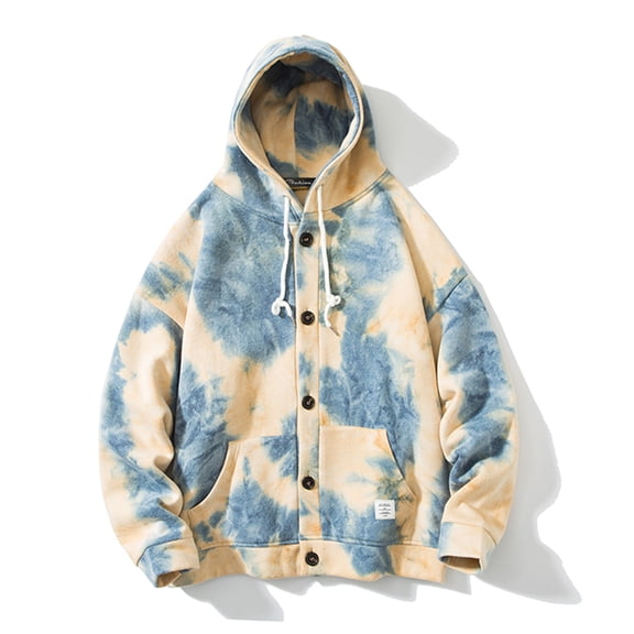 Novelty Hip Hop Tie Dye Jacket Outerwear Long Sleeve Hoodies For Men