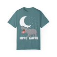 thumbnail image 1 of Novelty Hippopotamus Yawns Comical Nightdress Nightie Outfit Hilarious Pun Loungewear Jammies Nightwear Lover Unisex Garment-Dyed T-shirt, 1 of 4