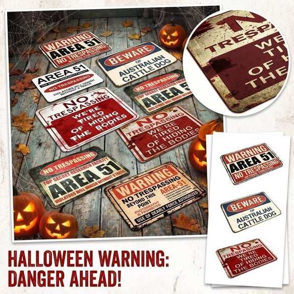 Novelty Holiday Decor, Alien Novelty Decor, Housewarming Gag Gift, Non Slip Absorbent Outdoor Mat, 35X23 Inch Halloween "Violators Vanish Without A Trace" Themed Area 51 Warning