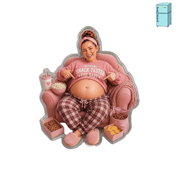 Novelty Humanoid Toy Fridge Magnets, Acrylic Die-Cut Human Pregnant Character Magnet, Novelty Snack Tester Fridge Decor, Small Keepsake Gift For Pregnant Women