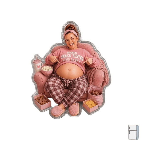 Novelty Humanoid Toy Fridge Magnets, Waterproof Acrylic Human Shape Fridge Decor, Funny Expecting Mom Snack Tester Refrigerator Magnet For Holiday Gifting