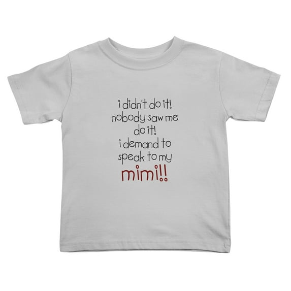 Novelty I Demand to Speak to My Mimi Funny Toddler T-Shirts for Boys Girls (Gray, Youth M)