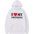 thumbnail image 1 of Novelty 'I Love My Girlfriend' Unisex Oversized Long Sleeve Hoodie - Valentine's Day Gift, 1 of 2