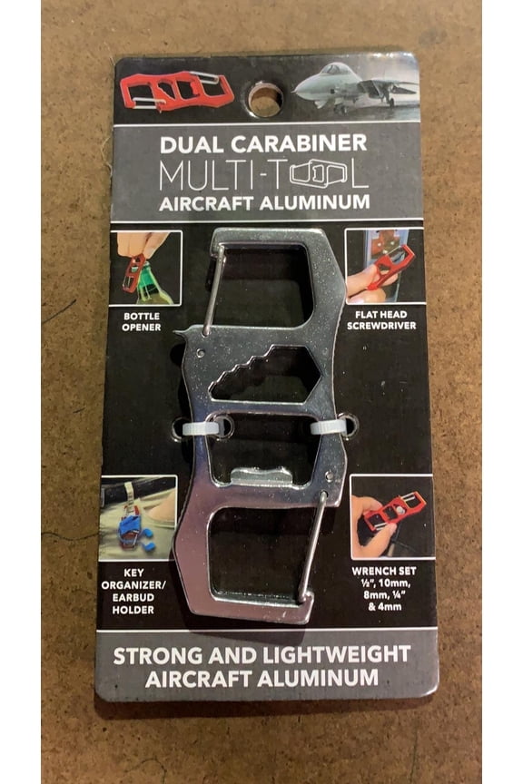 Novelty Inc Dual Carabiner Multi Tool, Colors will Vary