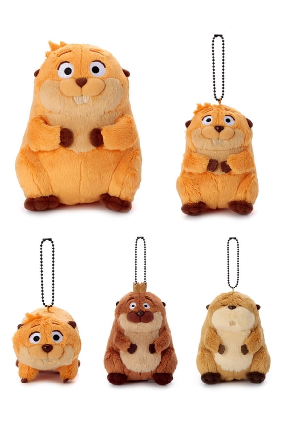 Novelty Keychain Beaver Stuffed Animals, Beaver Soft Toy, Plush Animal Puppets for Adults Birthday Prank Gag Gifts (D)