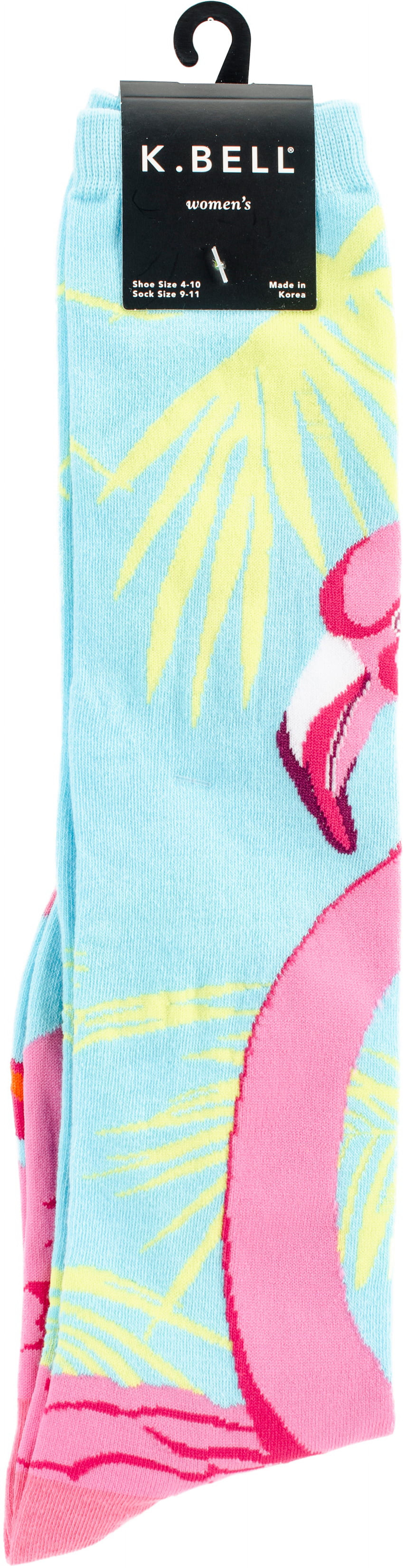 Novelty Knee High Socks Pink Flamingo