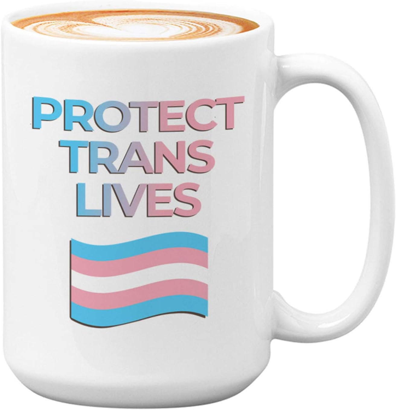 Novelty LGBT Coffee Mug - Protect Trans Lves - Queer Transgender Pride ...