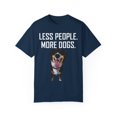thumbnail image 1 of Novelty Less People More Puppies Introverts Gift | Hilarious Bernese Mountain Owner Men Women Unisex Garment-Dyed T-shirt, 1 of 4