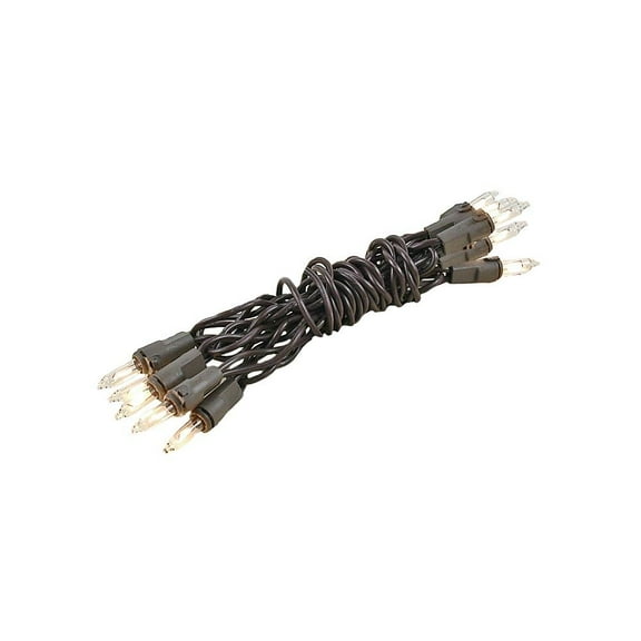 Novelty Lights 10 Light Clear Christmas Craft Mini Light Set, Non-Connectable, Brown Wire, 4' Long