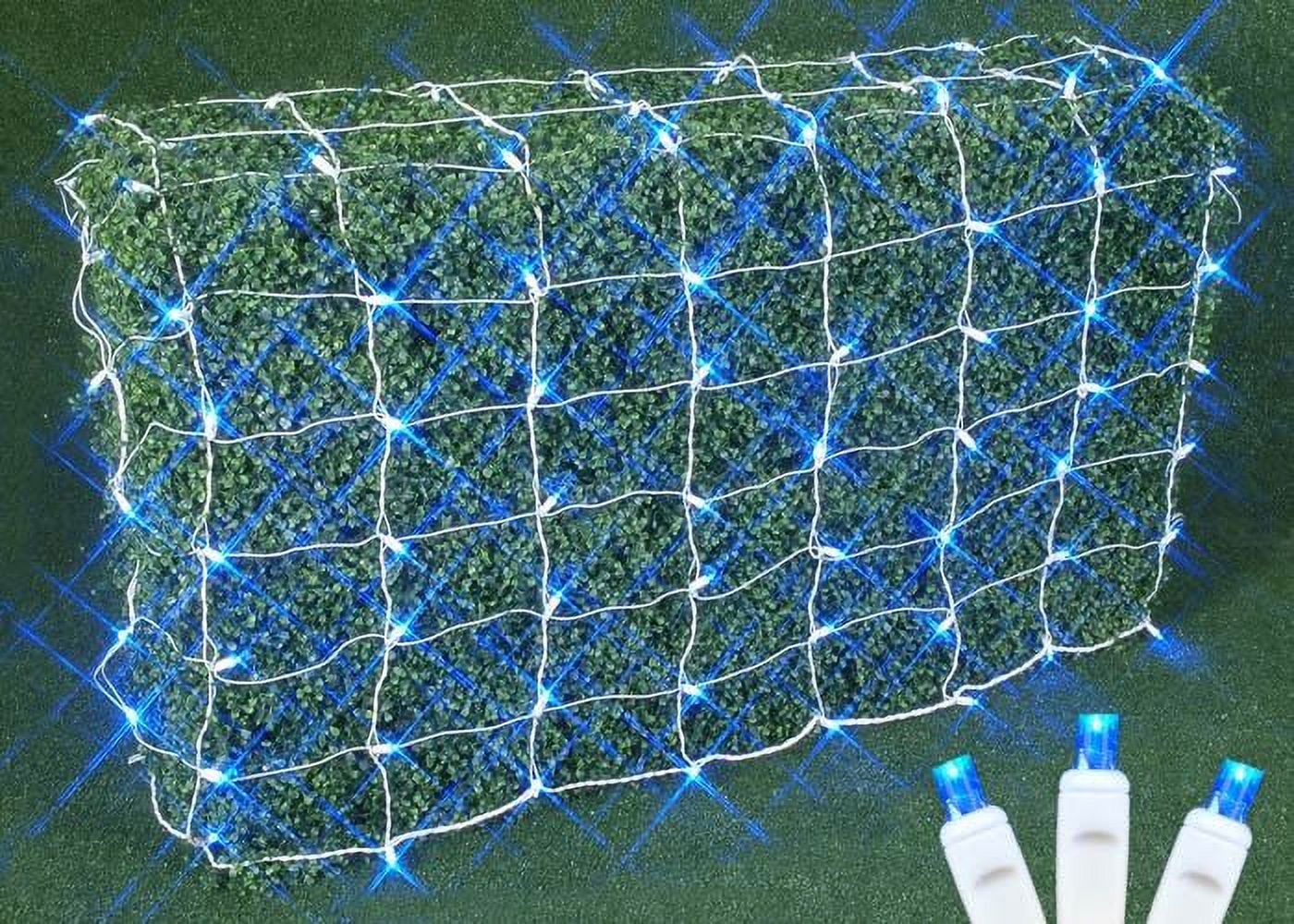 Novelty Lights 100 Blue LED Net Lights (4 FT X 6 FT), 5MM Lights, White