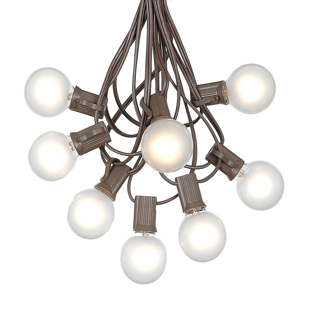 Frosted White G40 Globe Outdoor Patio String Lights, 100 Feet