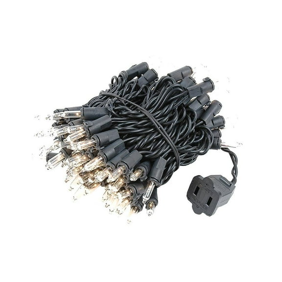 Novelty Lights 100 Light Clear Christmas Wedding Mini String Light Set, Black Wire, Indoor/Outdoor UL Listed, 22' Long, 24 Sets