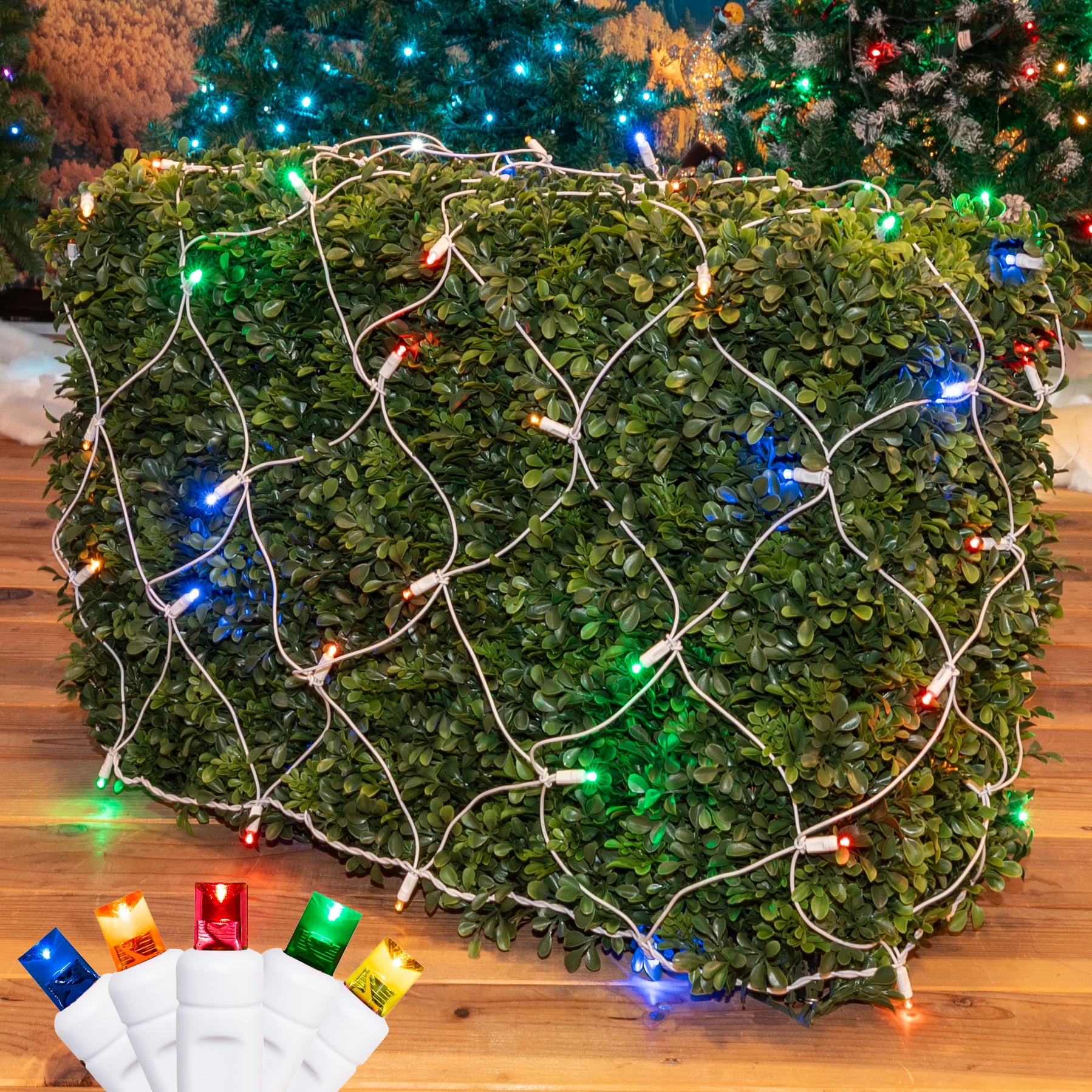 Novelty Lights 100 Light Multicolor LED Christmas Net Lights Christmas ...