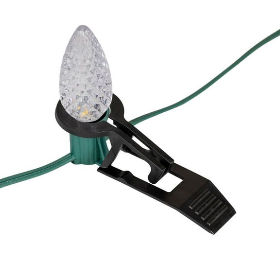 Novelty Lights 100 Pack of Christmas Light Black Wedge C9 Tuff Clips for Roofline Mounting