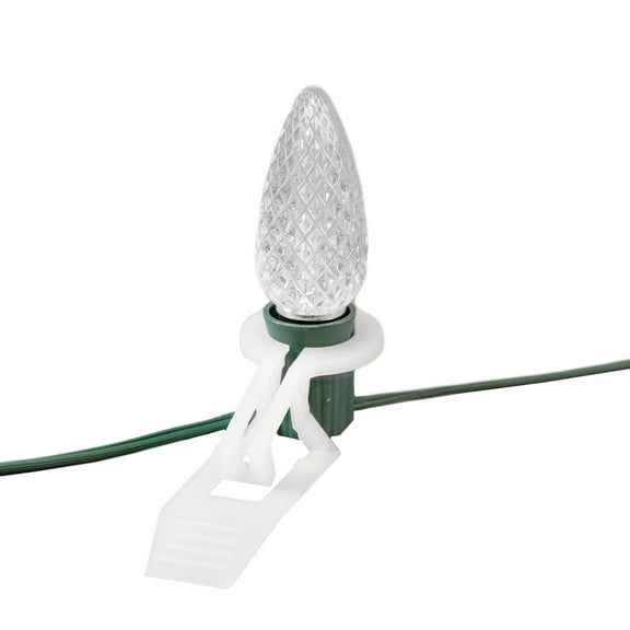 Novelty Lights 100 Pack of Christmas Light Wedge C9 Tuff Clips for Roofline Mounting