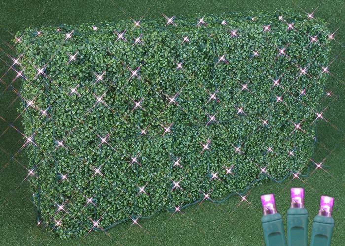 Novelty Lights 100 Pink LED Net Lights (4 FT X 6 FT), 5MM Lights, Green