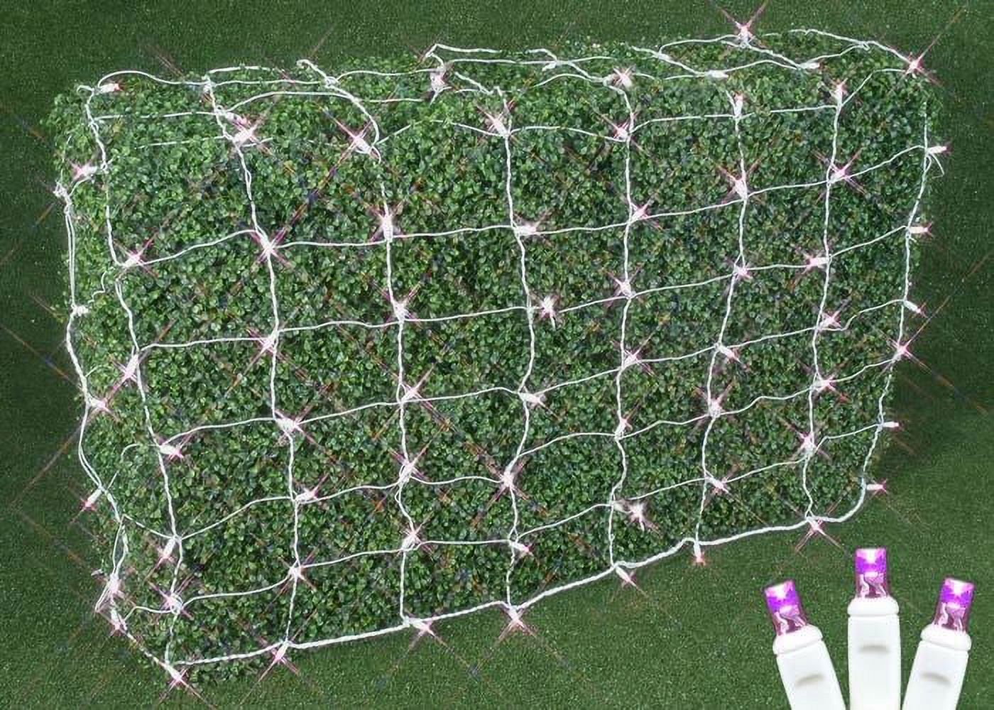 Novelty Lights 100 Pink LED Net Lights (4 FT X 6 FT), 5MM Lights, White