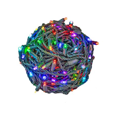 Novelty Lights 100 RGB + Warm White LED Color Changing Mini Light Green Wire 34 Feet (Remote Sold Separately)