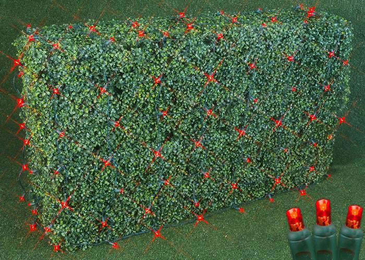 Novelty Lights 100 Red LED Net Lights (4 FT X 6 FT), 5MM Lights, Green
