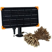 Novelty Lights 100 Twinkle (100%) LED Solar String Lights Warm White 4" Spacing Brown Wire 44 Feet