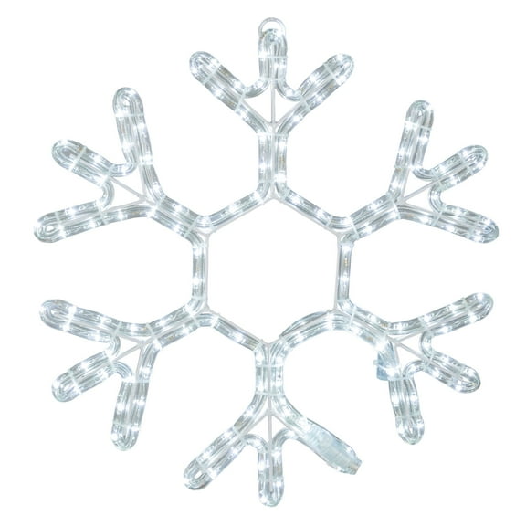 Novelty Lights 15" Pure White Christmas LED Snowflake Sculpture, Made With LED Rope Light