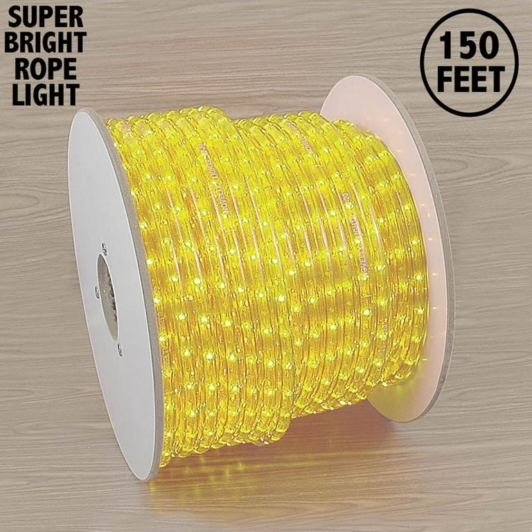 Novelty Lights 150 Foot Incandescent Rope Light Spool, 1/2 Diameter, 120 Volt Yellow