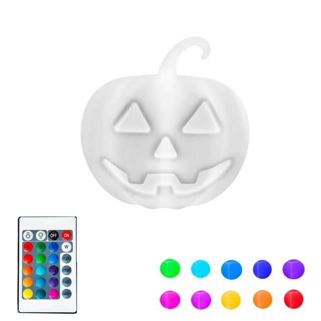 Novelty Lights 16" LED Plastic 3D Glow Pumpkin Light, Waterproof Rechargeable Color Changing Party Pumpkin with Remote, Great for Home Patio Restaurant Lighting