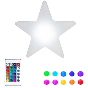 Novelty Lights 16" LED Plastic 3D Star Glow Light, Waterproof Rechargeable Color Changing Party Star with Remote