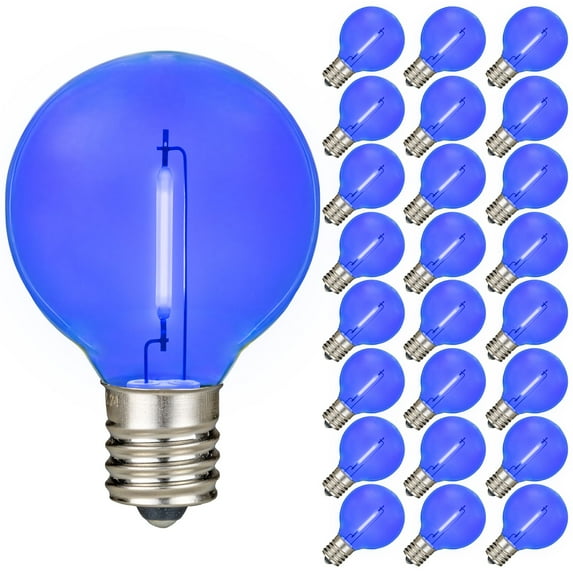 Novelty Lights 1W G40 Blue Globe LED Light Bulb, Shatterproof