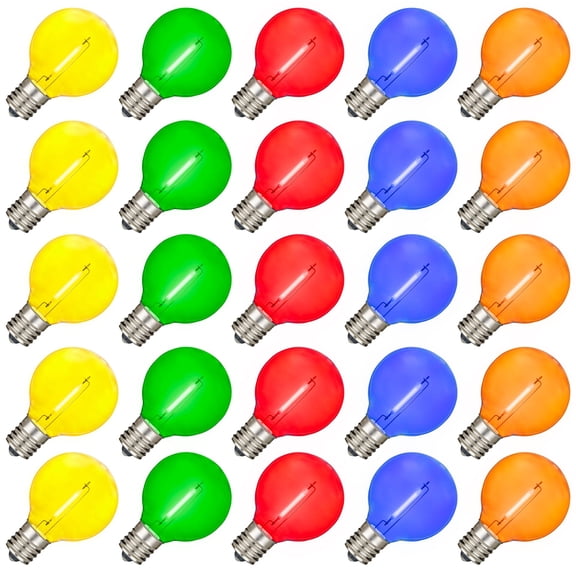 Novelty Lights 1W G40 Multicolor Globe LED Light Bulb, Shatterproof