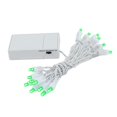 thumbnail image 1 of Novelty Lights 20 Light Battery Operated LED Christmas Mini Light Set, Green, White Wire, 8' Long, 1 of 5