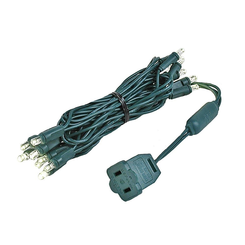 Warm White LED Christmas Curtain Lights with Green Wire