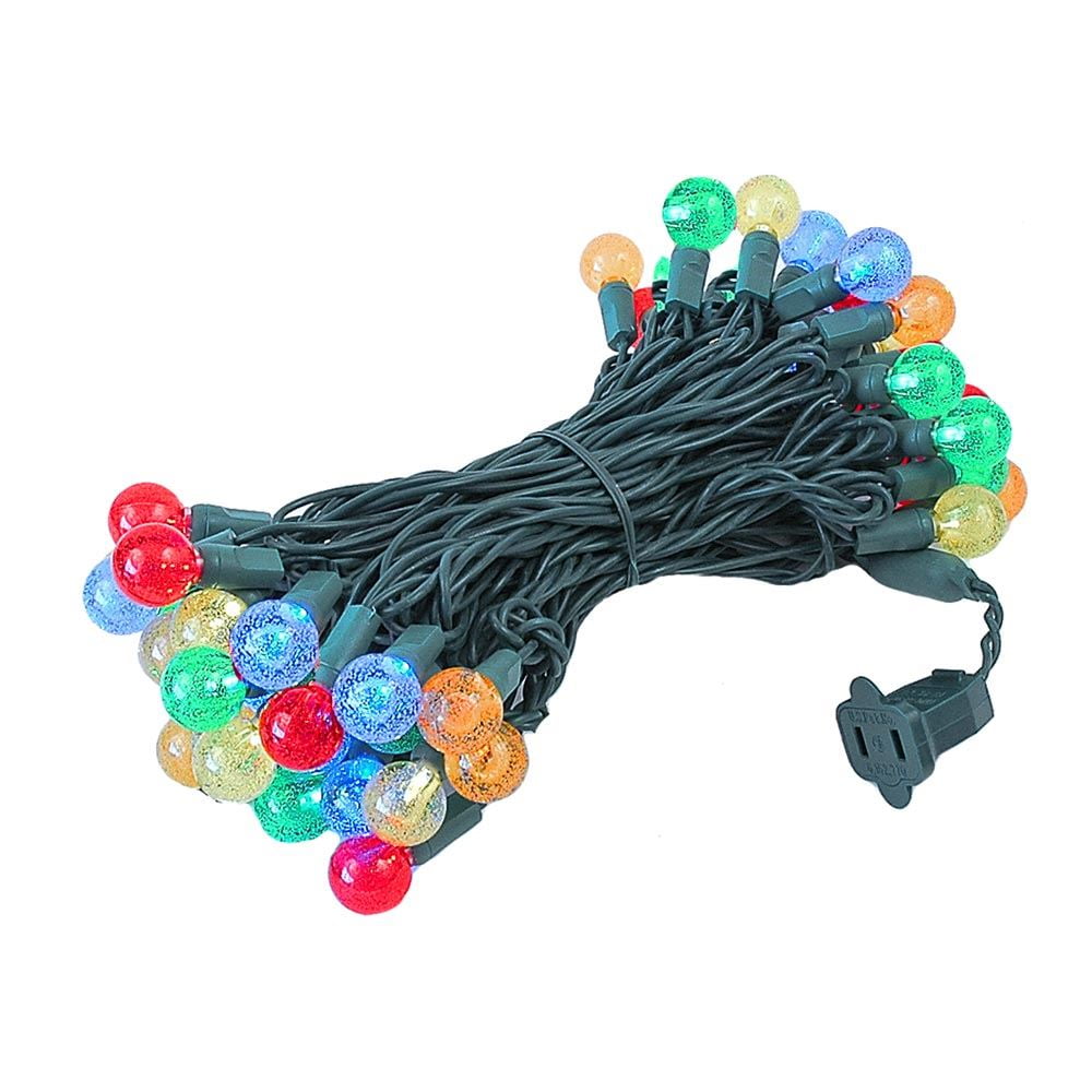 Commercial Grade Multicolored G20 Globe LED Outdoor Christmas Lights, 25.5 Feet