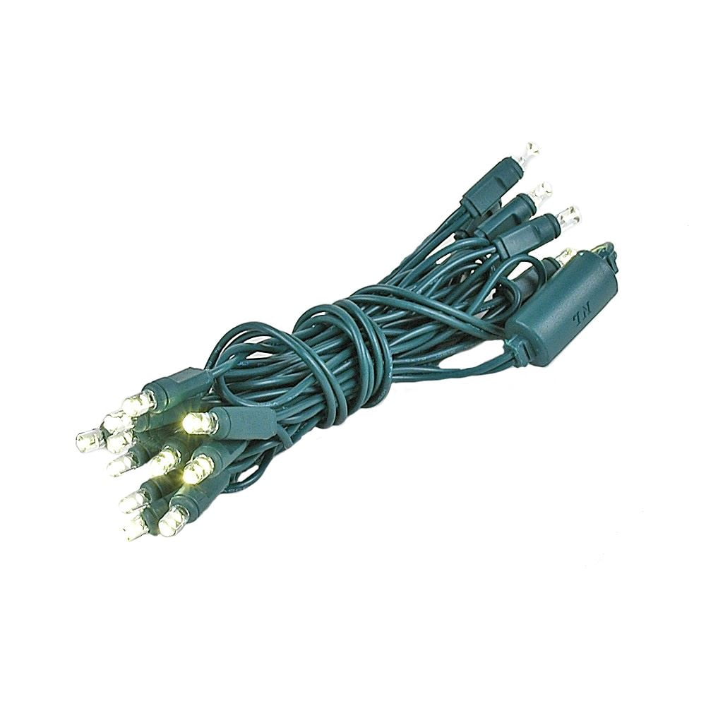 Warm White LED Christmas Mini Lights with Green Wire, 8.5 Feet