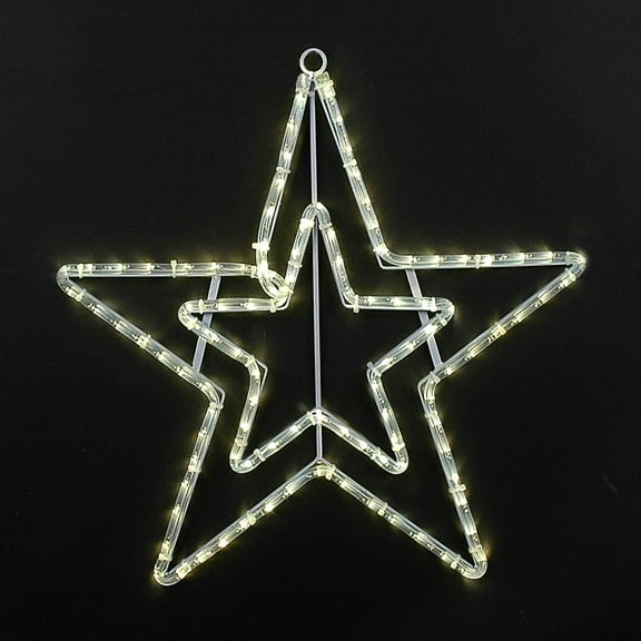Novelty Lights 20" Warm White Holiday Double Star LED Rope Light Motif
